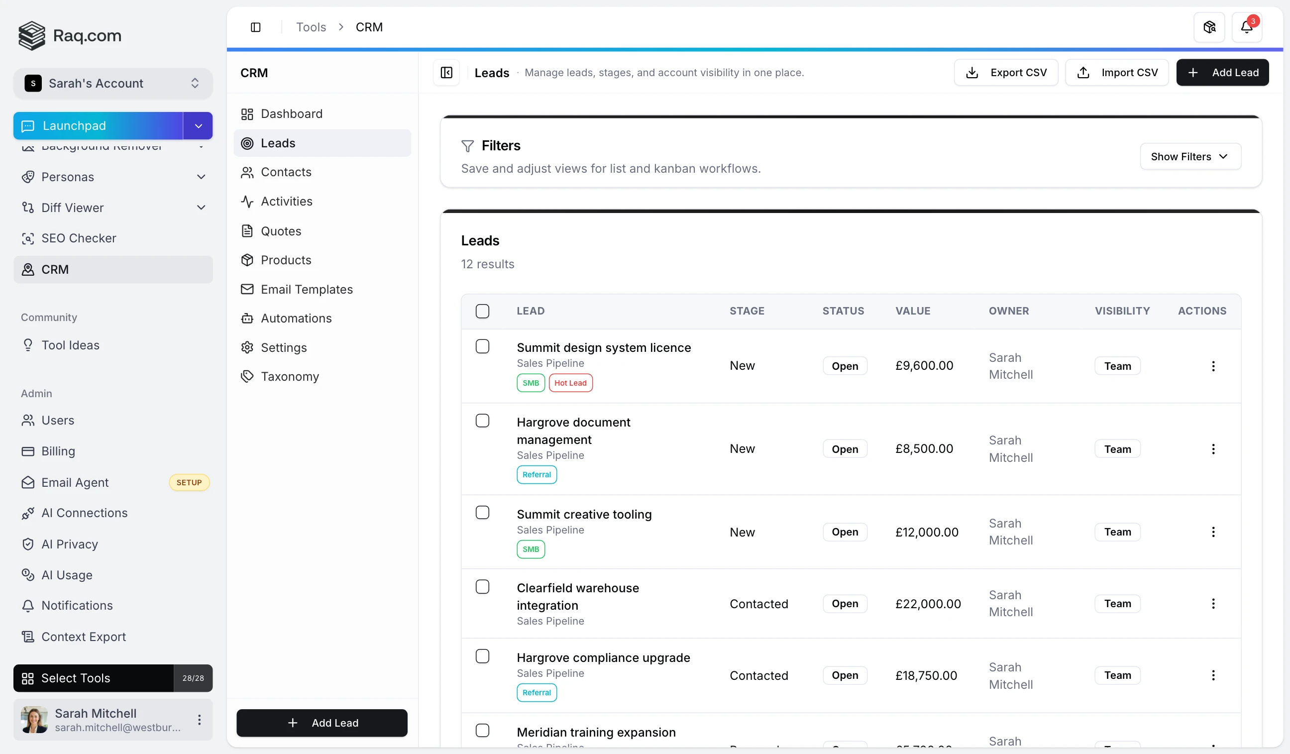 CRM: Track Leads, Close Deals, All in One Workspace