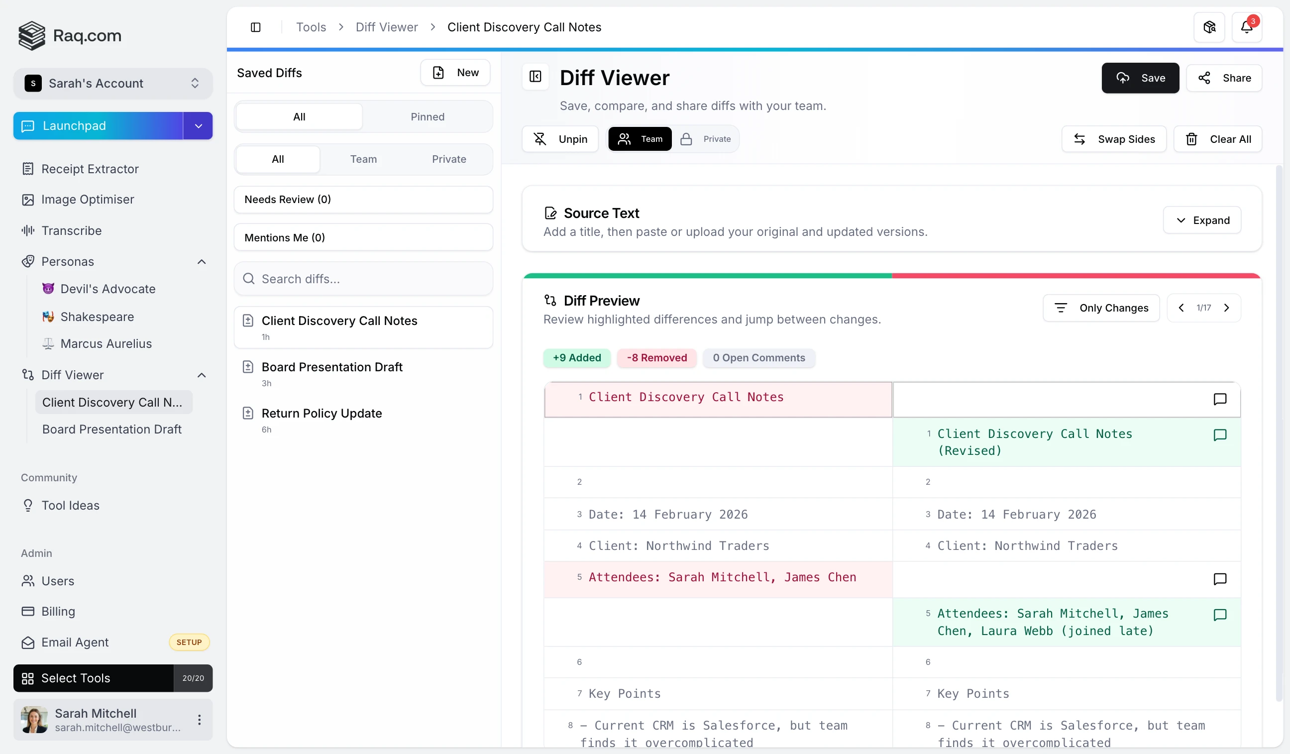 Diff Viewer: Review, Comment, and Share Every Edit