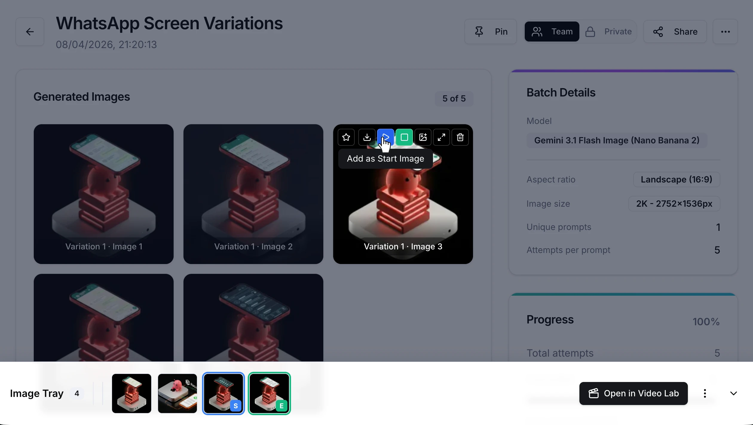 Image Tray: Collect Your Best Generations and Send Them Straight to Video Lab