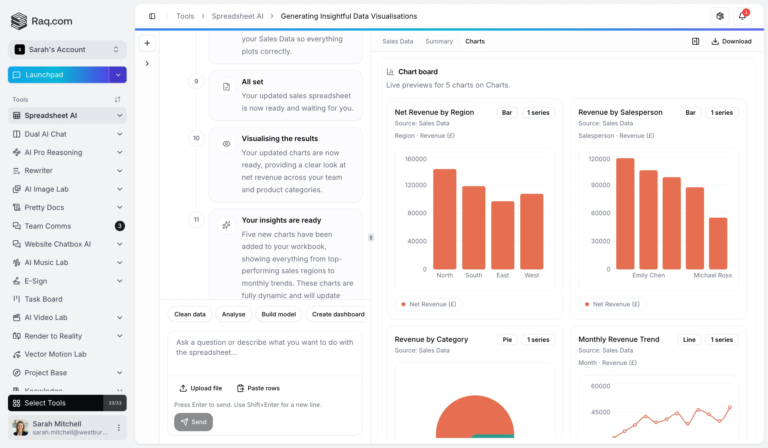 Spreadsheet AI: Upload, Transform, and Analyse Any Spreadsheet with AI
